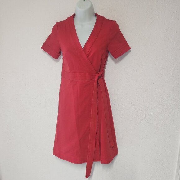 Boden *** stylish wrap dress Burnt Orange in size 4P - Picture 1 of 12
